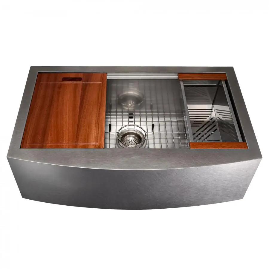 ZLINE 33" Undermount Single Bowl Ledge Sink Stainless Steel, SLSAP-33S by Farmhouse Kitchen and Bath