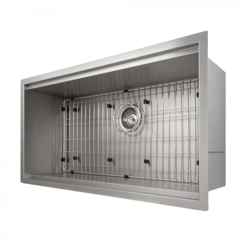 ZLINE 33" Undermount Single Bowl Ledge Sink, Stainless with Accessories, SLS-33 by Farmhouse Kitchen and Bath