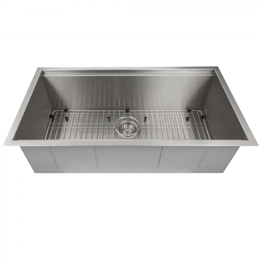 ZLINE 33" Undermount Single Bowl Ledge Sink, Stainless with Accessories, SLS-33 by Farmhouse Kitchen and Bath