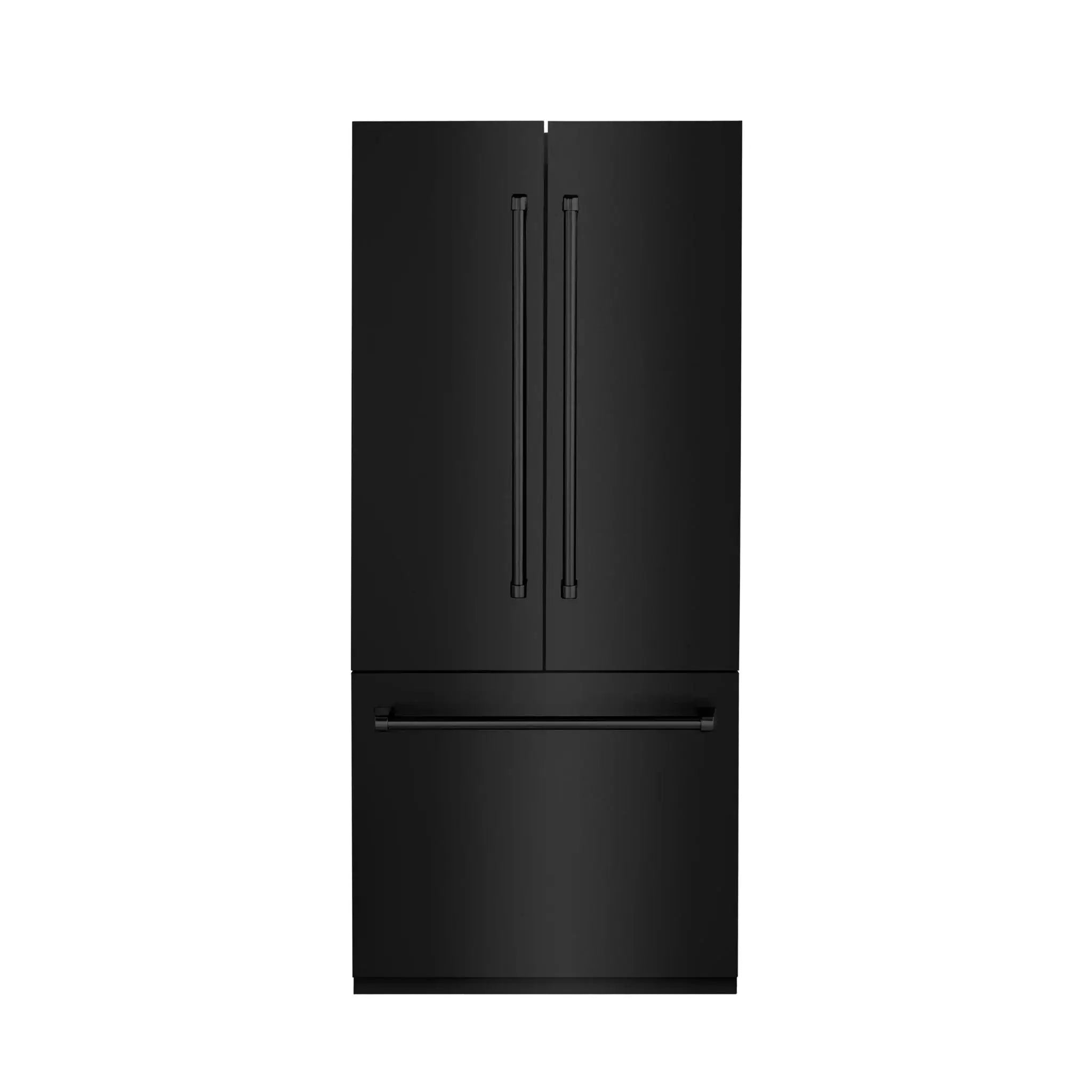 ZLINE 36" 19.6 cu. ft. 3-Door French Door Freezer Refrigerator with Internal Water and Ice Dispenser in Black Stainless Steel - RBIV-BS-36 by Farmhouse Kitchen and Bath