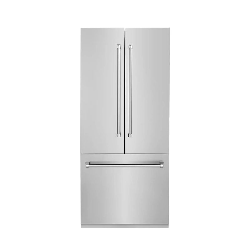 ZLINE 36" 19.6 cu. ft. Built-In 3-Door French Door Refrigerator with Internal Water and Ice Dispenser in Stainless Steel RBIV-304-36 by Farmhouse Kitchen and Bath