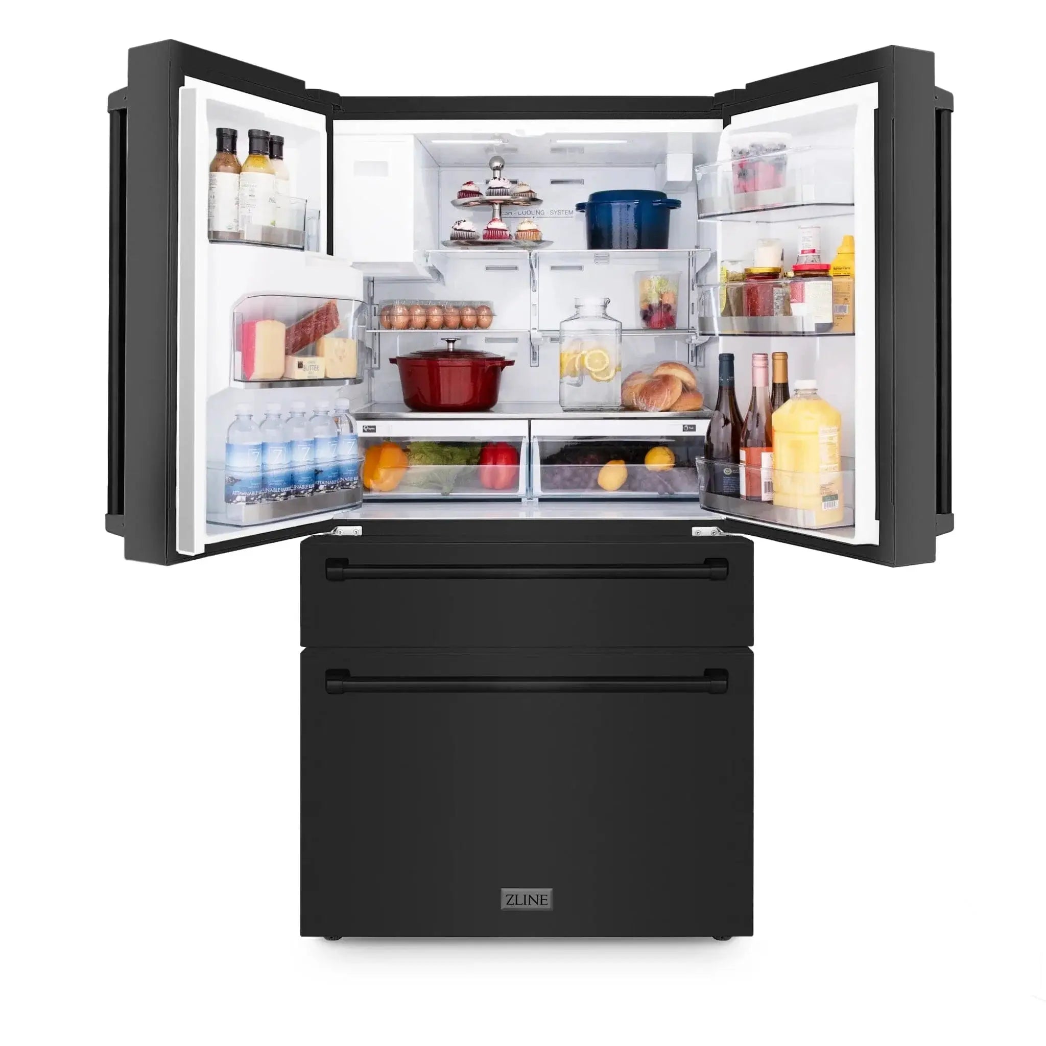 ZLINE 36" 21.6 cu. ft French Door Refrigerator with Water and Ice Dispenser in Stainless Steel RFM-W-36-BS by Farmhouse Kitchen and Bath