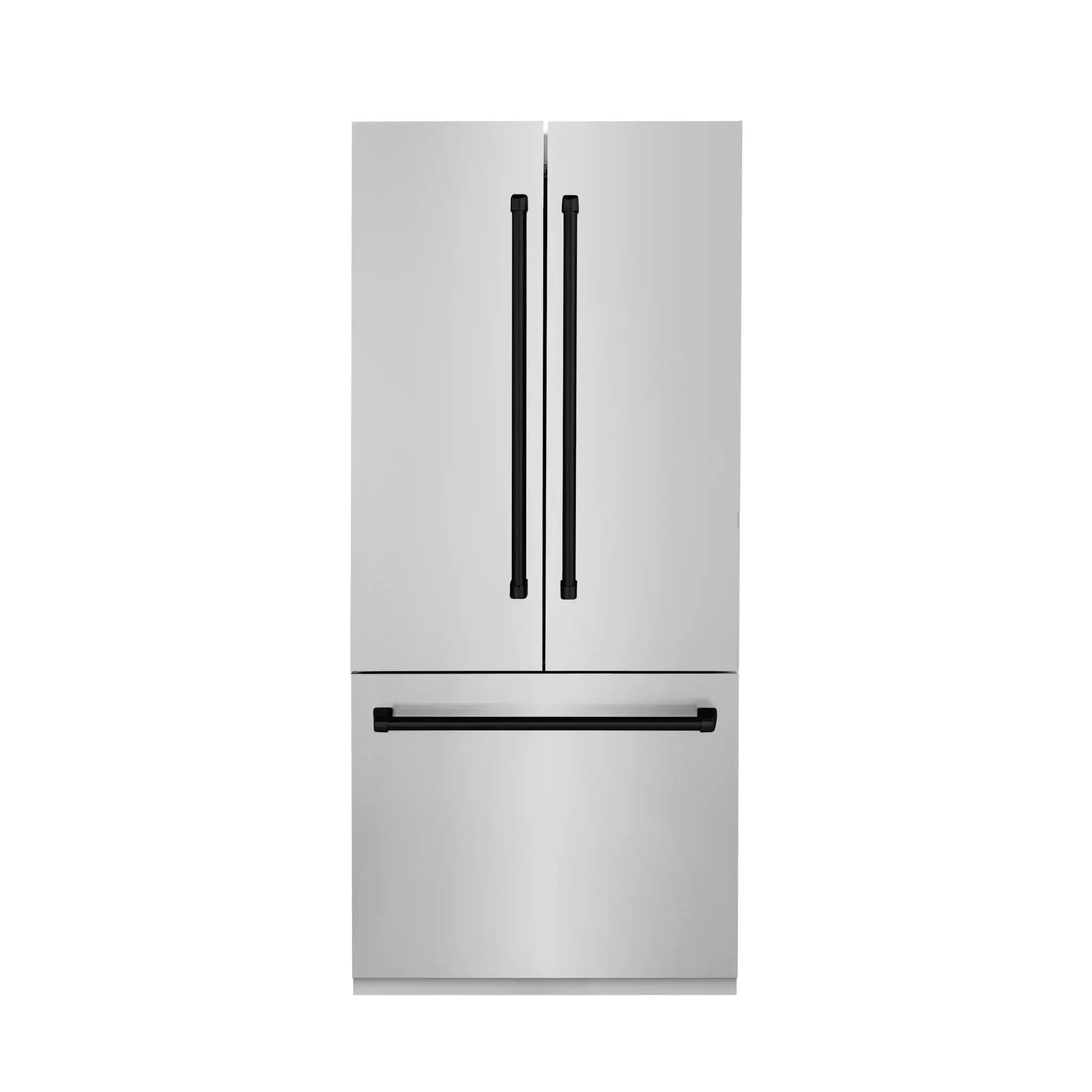 ZLINE 36" Autograph 19.6 cu. ft. 2-Door Bottom Freezer Fridge Water/Ice Dispenser Stainless Steel Matte Black Accents RBIVZ-304-36-MB by Farmhouse Kitchen and Bath