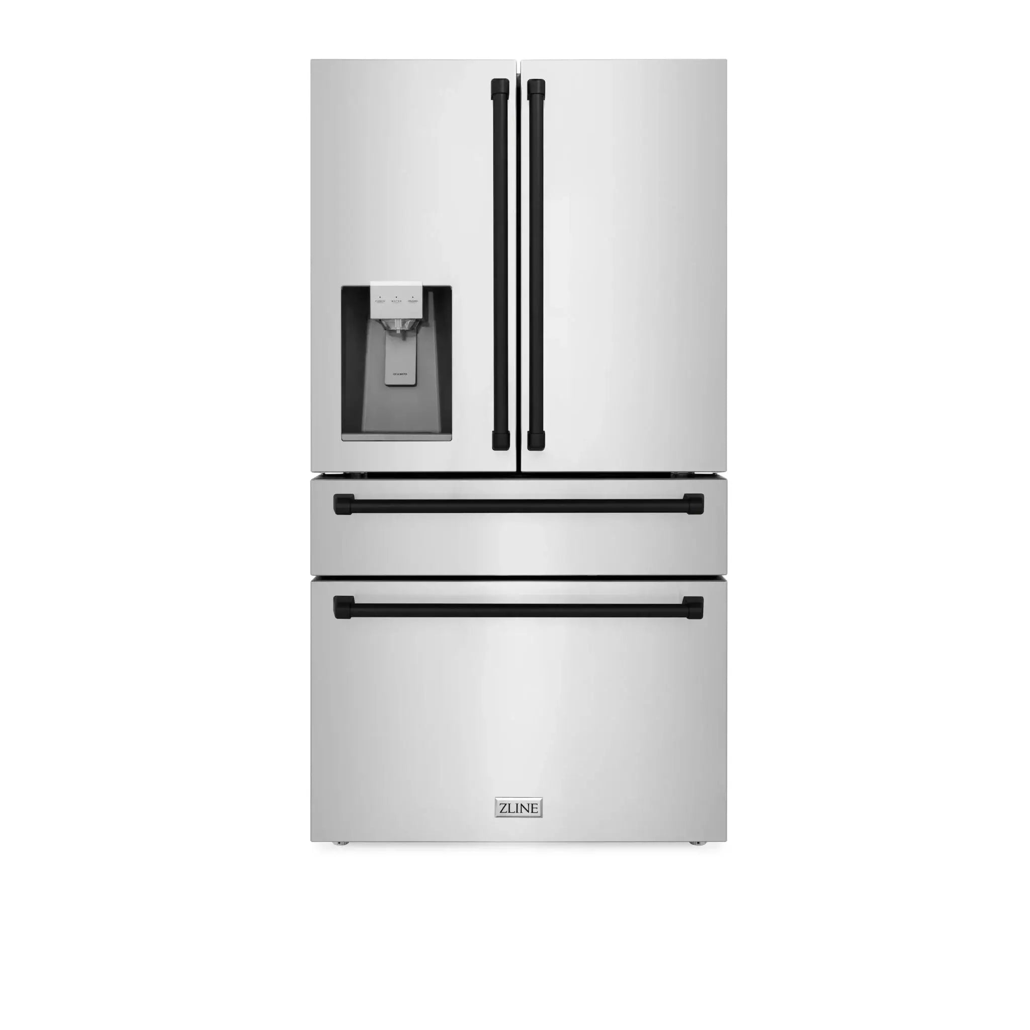 ZLINE 36" Autograph 21.6 cu. ft French Door Refrigerator with Ice Maker in Fingerprint Resistant Stainless Steel RFMZ-W-36-MB by Farmhouse Kitchen and Bath