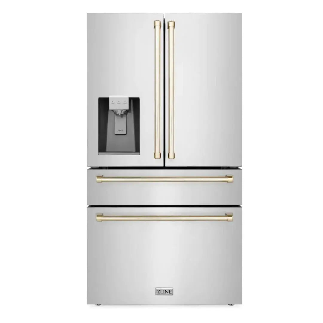 ZLINE 36" Autograph 21.6 cu. ft French Door Refrigerator with Ice Maker in Stainless Steel RFMZ-W-36-G by Farmhouse Kitchen and Bath