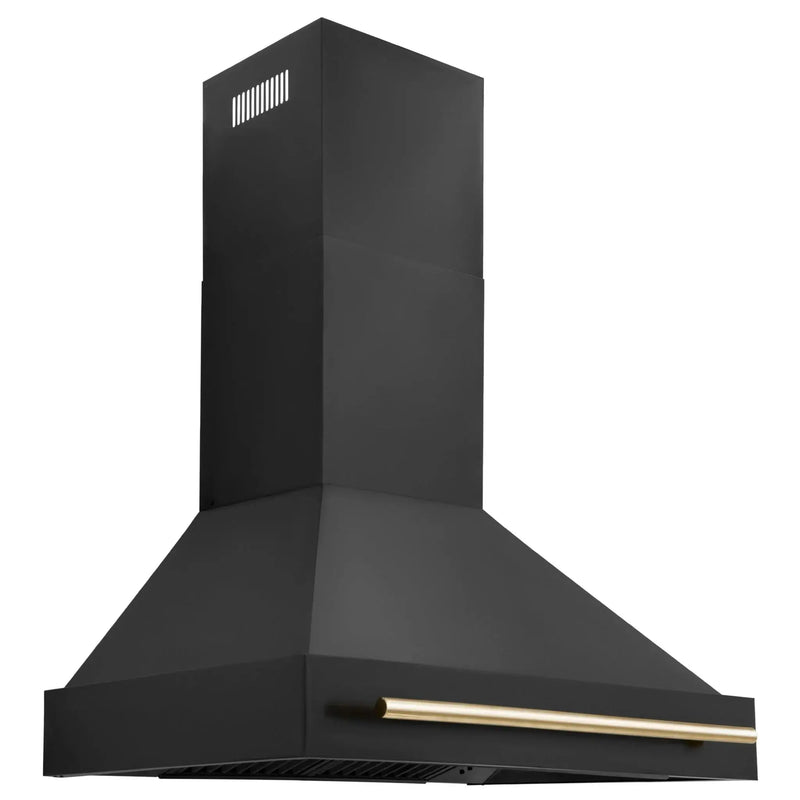 ZLINE 36" Autograph Black Stainless Wall Range Hood, Bronze, BS655Z-36-CB by Farmhouse Kitchen and Bath
