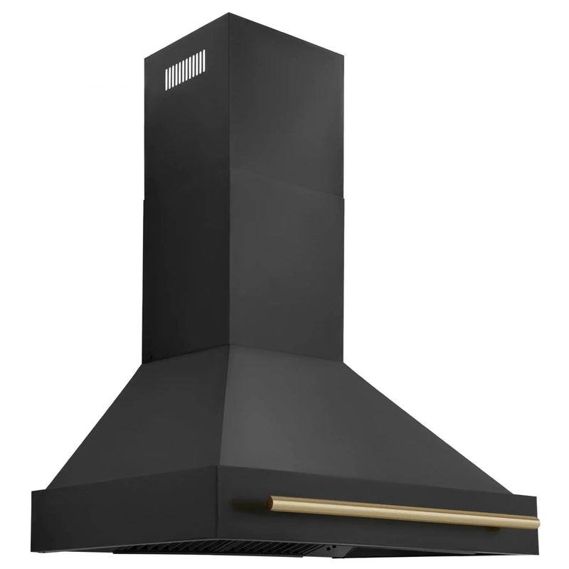 ZLINE 36" Autograph Black Stainless Wall Range Hood, Bronze, BS655Z-36-CB by Farmhouse Kitchen and Bath