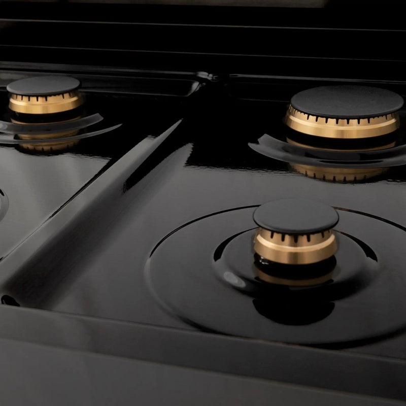 ZLINE 36" Autograph Dual Fuel Range, Black Stainless, RABZ-36-CB by Farmhouse Kitchen and Bath