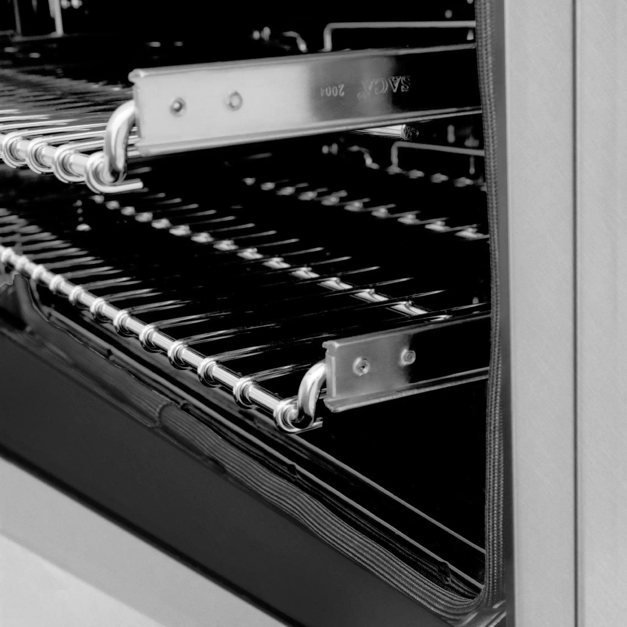 ZLINE 36" Autograph Dual Fuel Range, DuraSnow, Black, RASZ-SN-36-MB by Farmhouse Kitchen and Bath