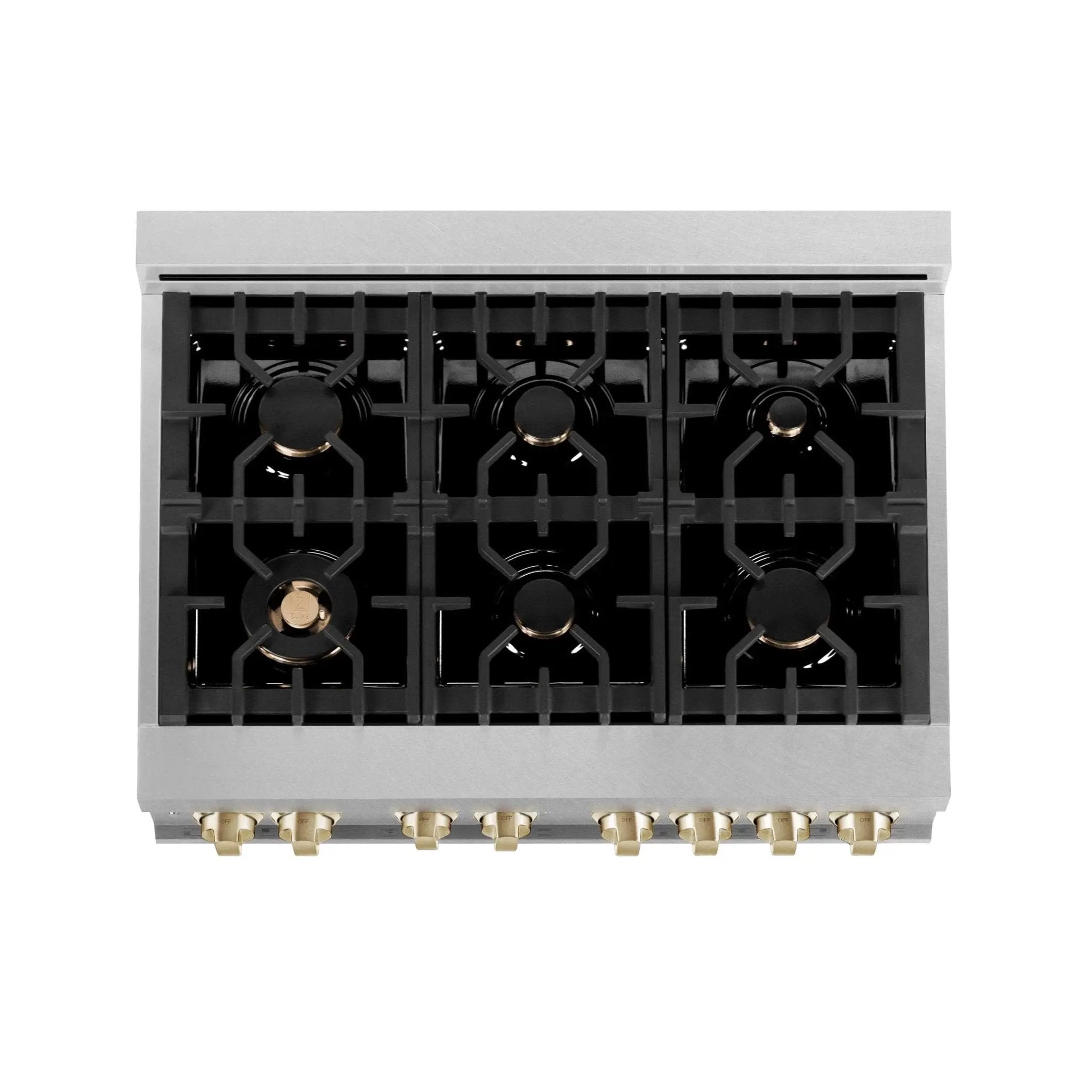 ZLINE 36" Autograph Dual Fuel Range, DuraSnow, White door, RASZ-WM-36-CB by Farmhouse Kitchen and Bath