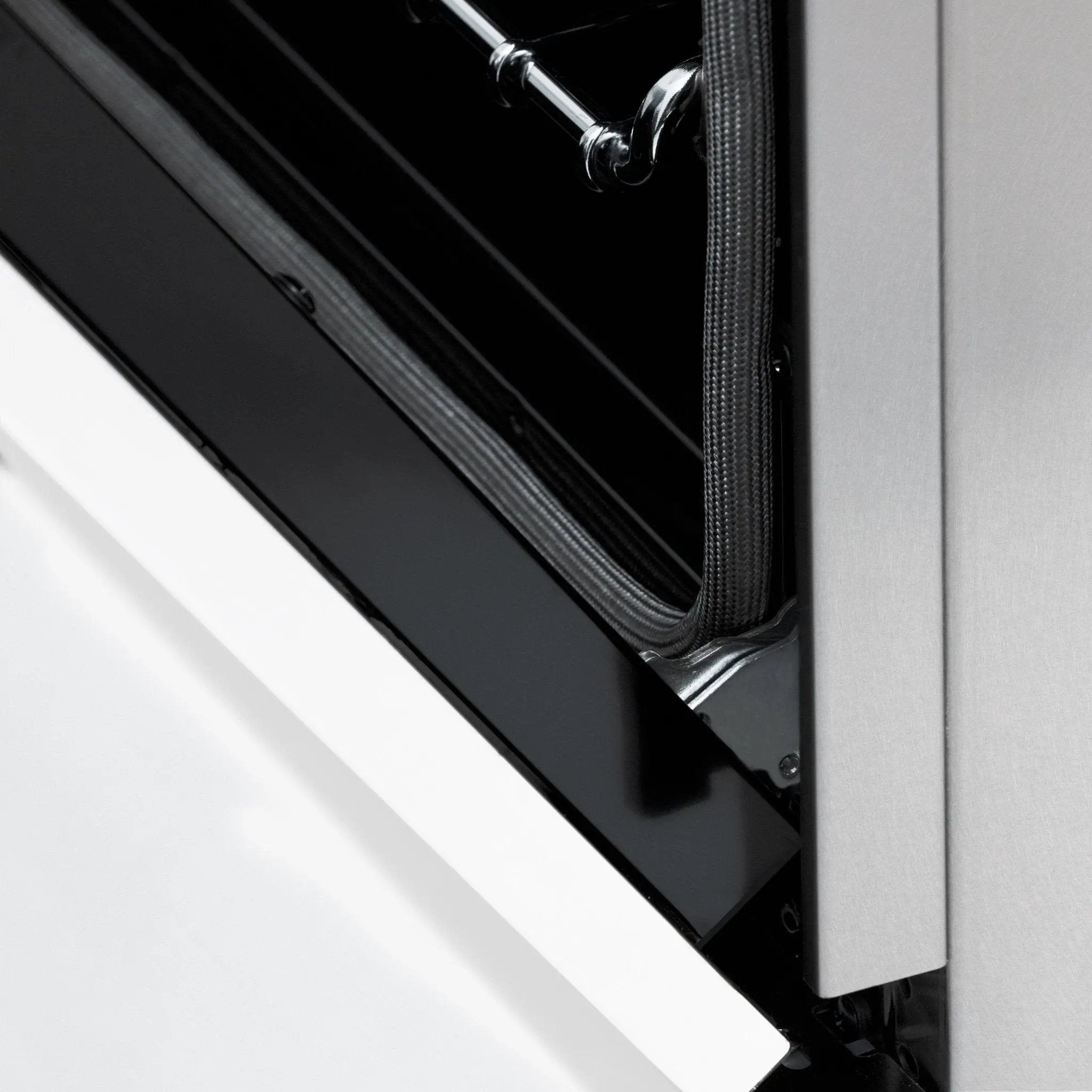 ZLINE 36" Autograph Dual Fuel Range, DuraSnow, White door, RASZ-WM-36-CB by Farmhouse Kitchen and Bath