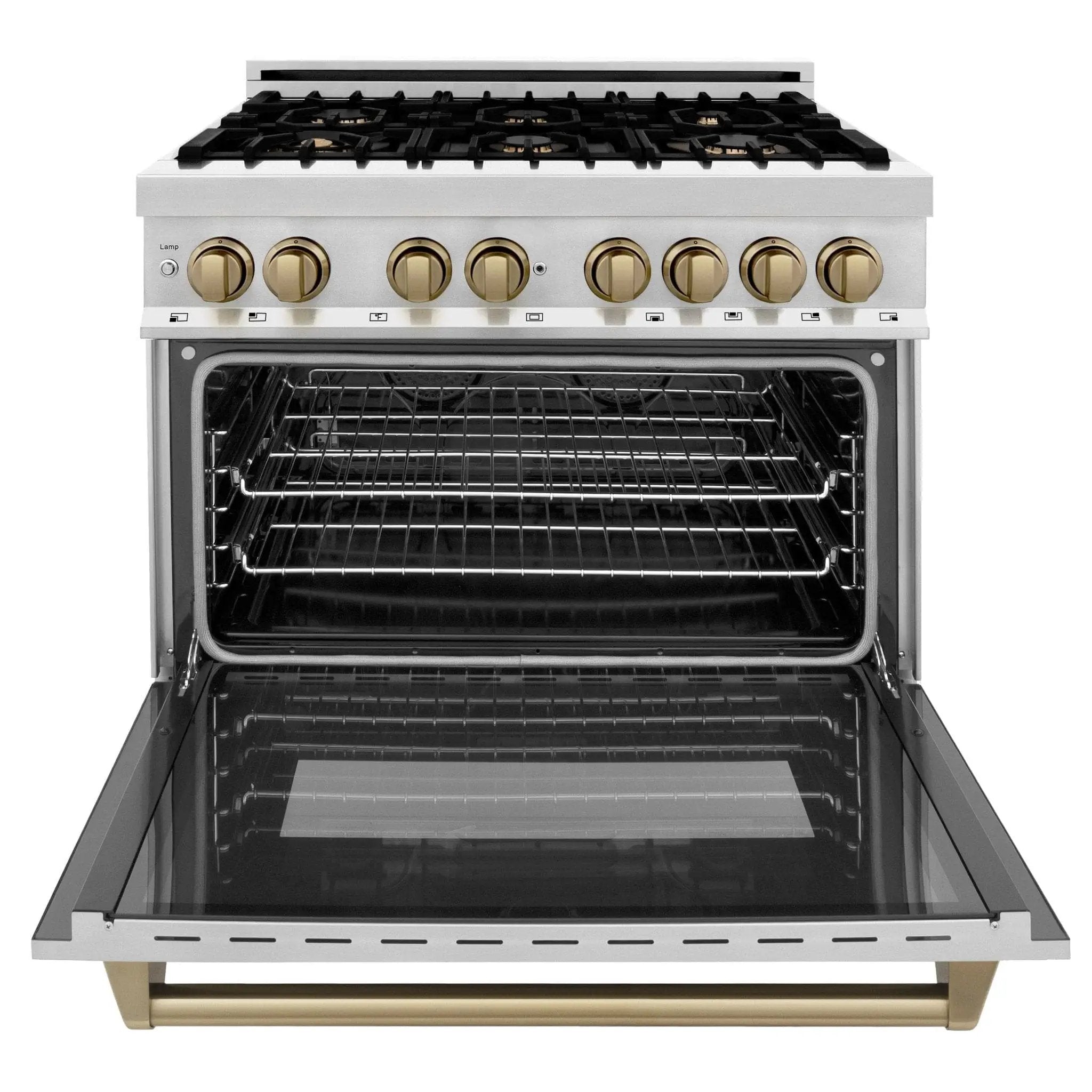 ZLINE 36" Autograph Dual Fuel Range, Stainless Steel, RAZ-36-CB by Farmhouse Kitchen and Bath