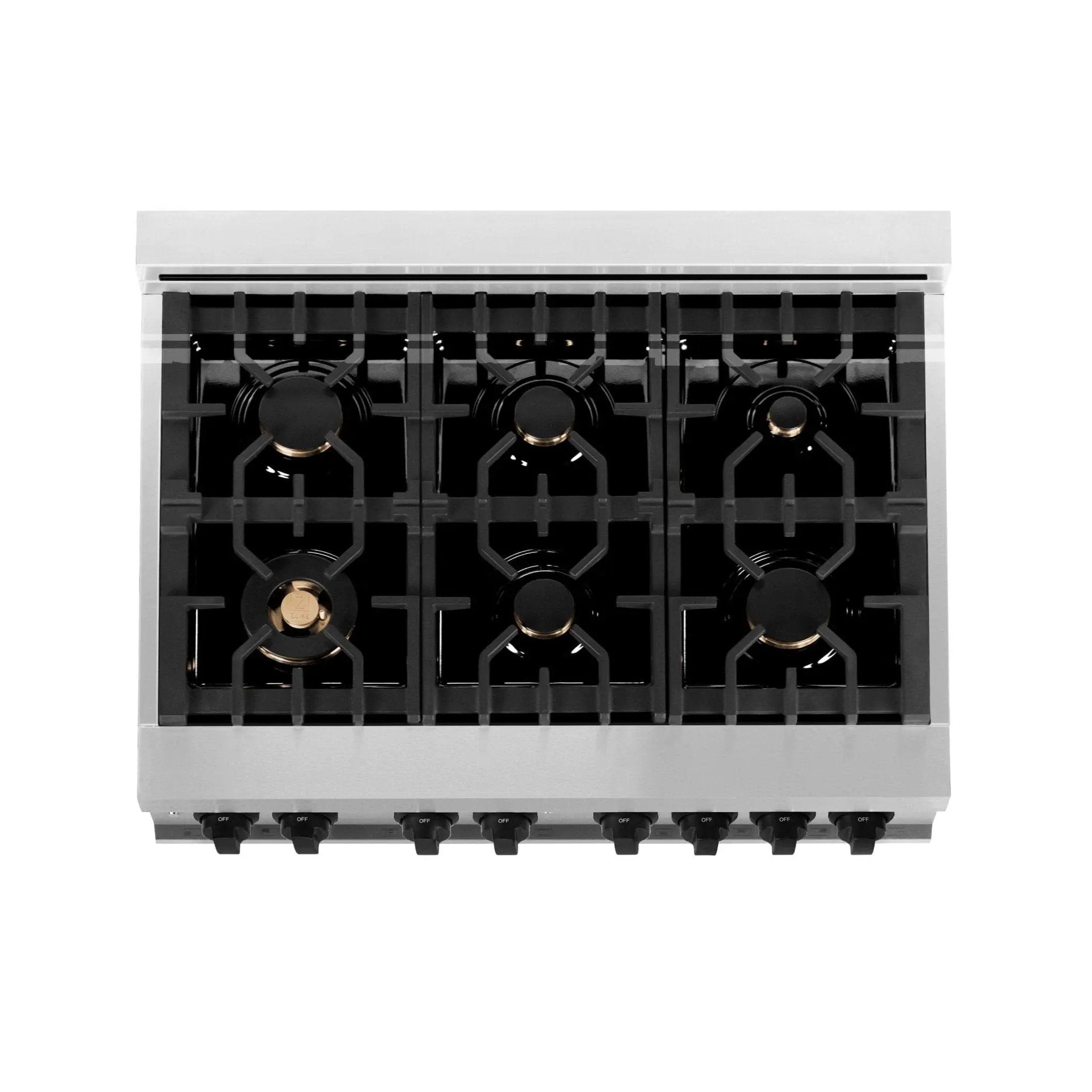 ZLINE 36" Autograph Dual Fuel Range, Stainless Steel, RAZ-36-MB by Farmhouse Kitchen and Bath