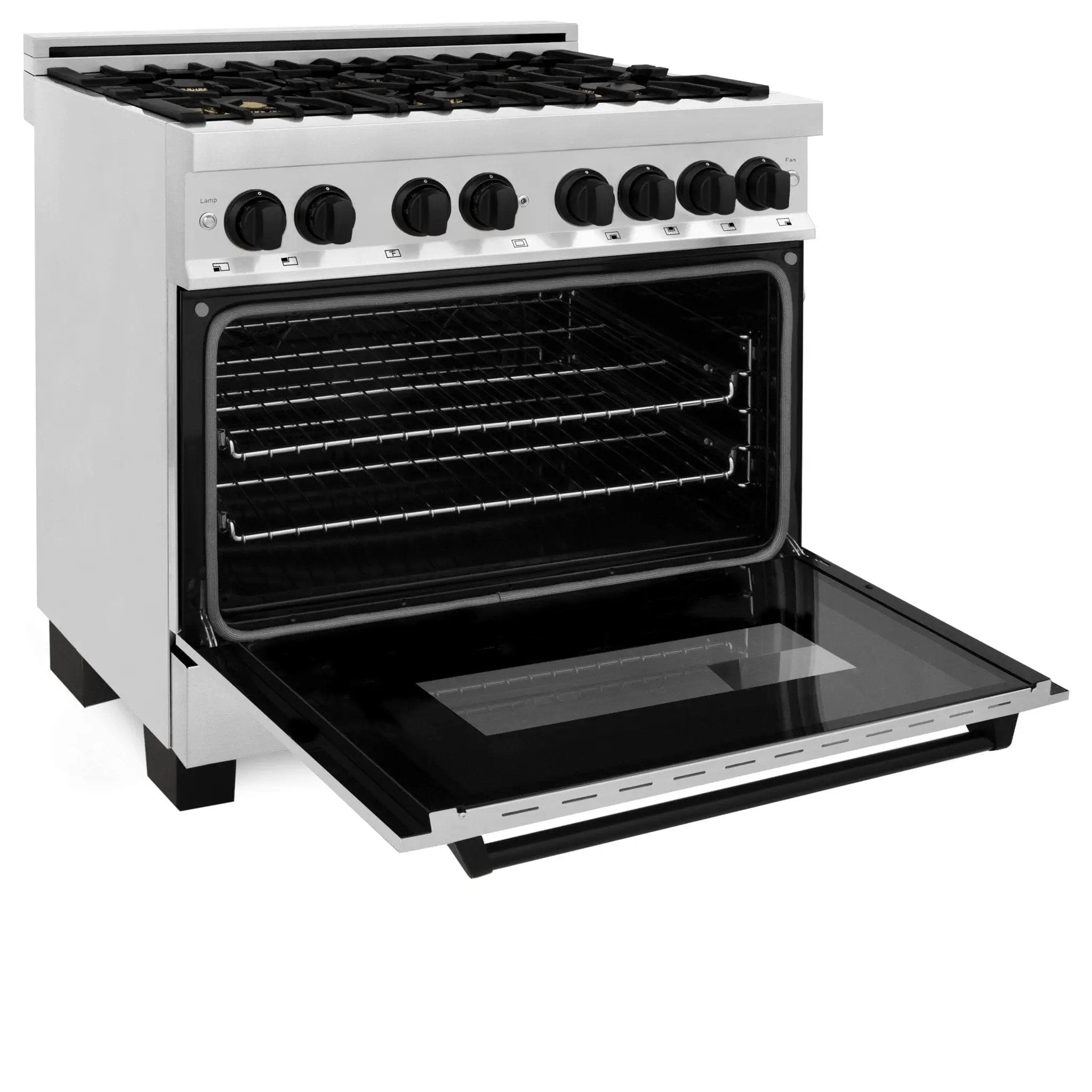 ZLINE 36" Autograph Dual Fuel Range, Stainless Steel, RAZ-36-MB by Farmhouse Kitchen and Bath