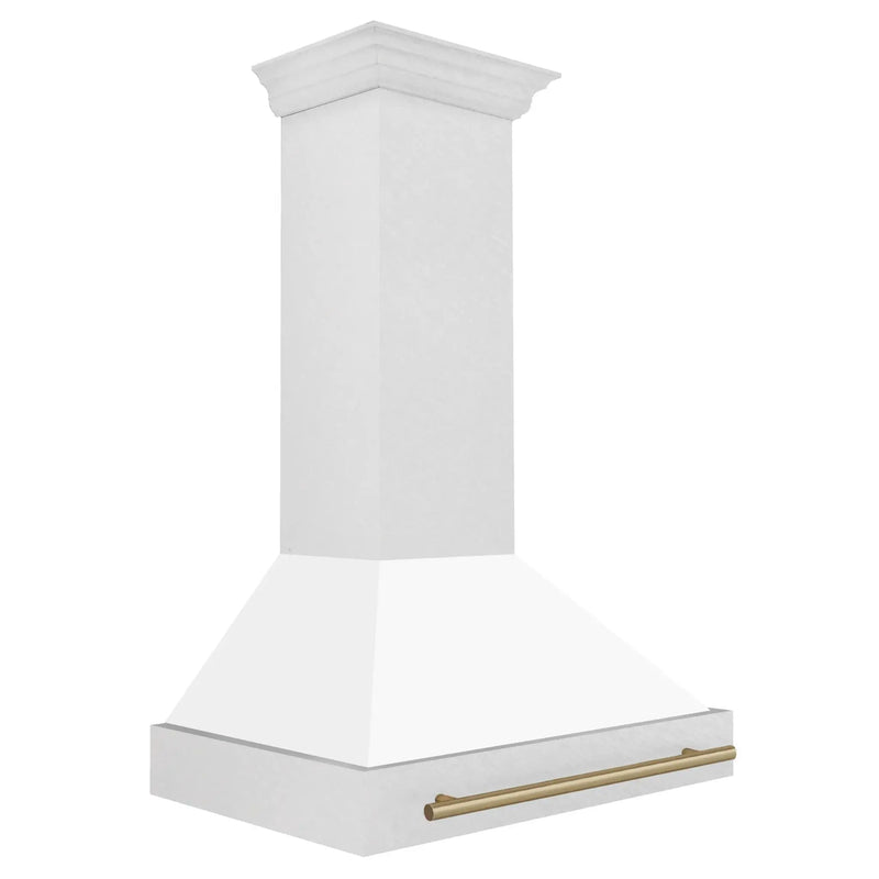 ZLINE 36" Autograph DuraSnow White Range Hood 8654SNZ-WM36-CB by Farmhouse Kitchen and Bath