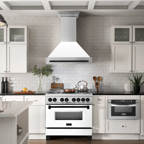 ZLINE 36" Autograph DuraSnow White Range Hood 8654SNZ-WM36-MB, photo 2 of 10