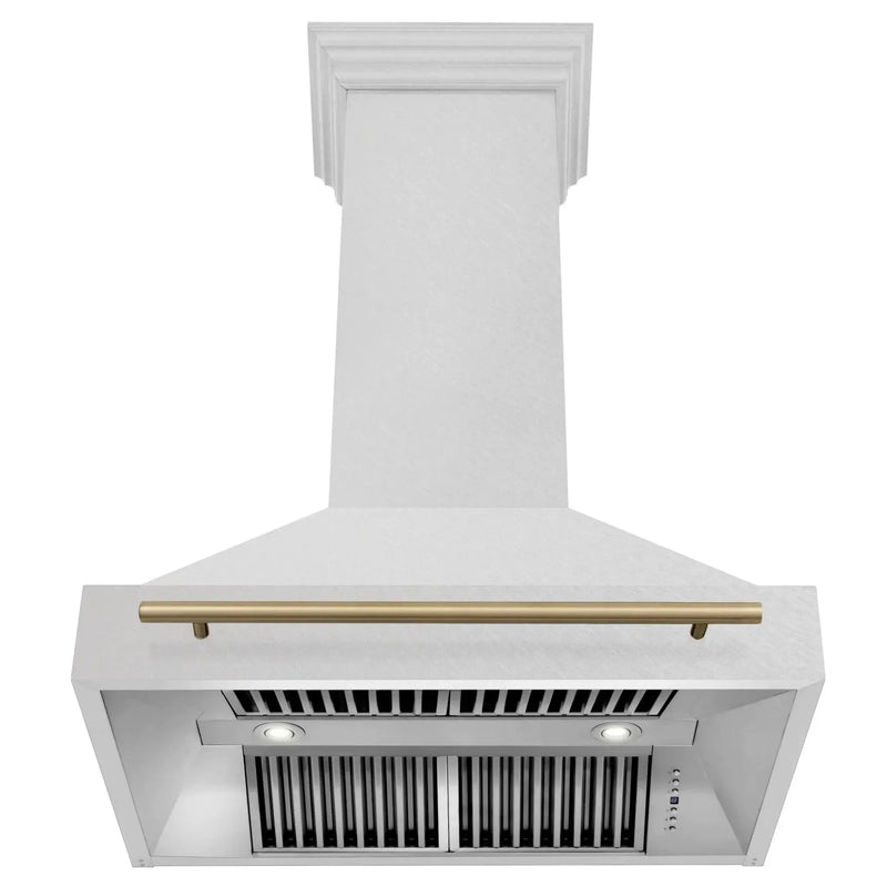 ZLINE 36" Autograph Edition Fingerprint Resistant Stainless Steel Range Hood 8654SNZ-36-CB by Farmhouse Kitchen and Bath