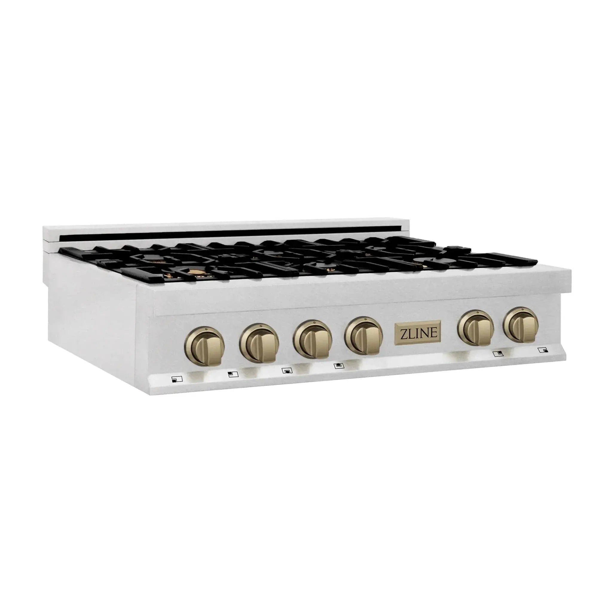 ZLINE 36" Autograph Edition Rangetop, DuraSnow, RTSZ-36-CB by Farmhouse Kitchen and Bath