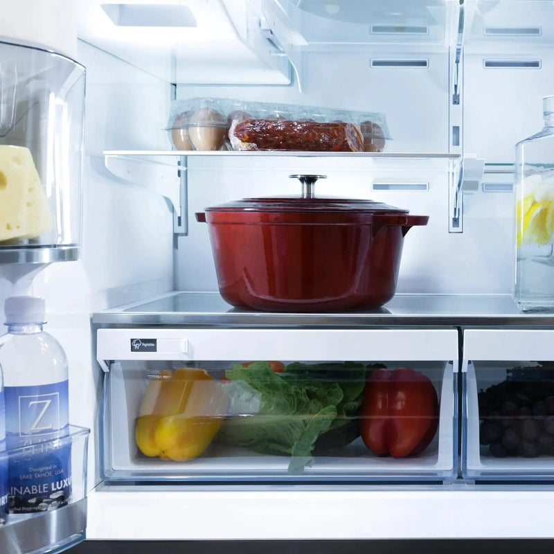 ZLINE 36" Autograph French Door Refrigerator with Water and Ice Dispenser in Black Stainless Steel RFMZ-W-36-BS-G by Farmhouse Kitchen and Bath