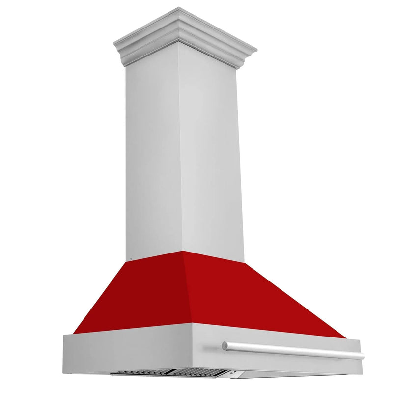 ZLINE 36" Autograph Stainless Red Matt Wall Range Hood 8654STX-RM-36 by Farmhouse Kitchen and Bath