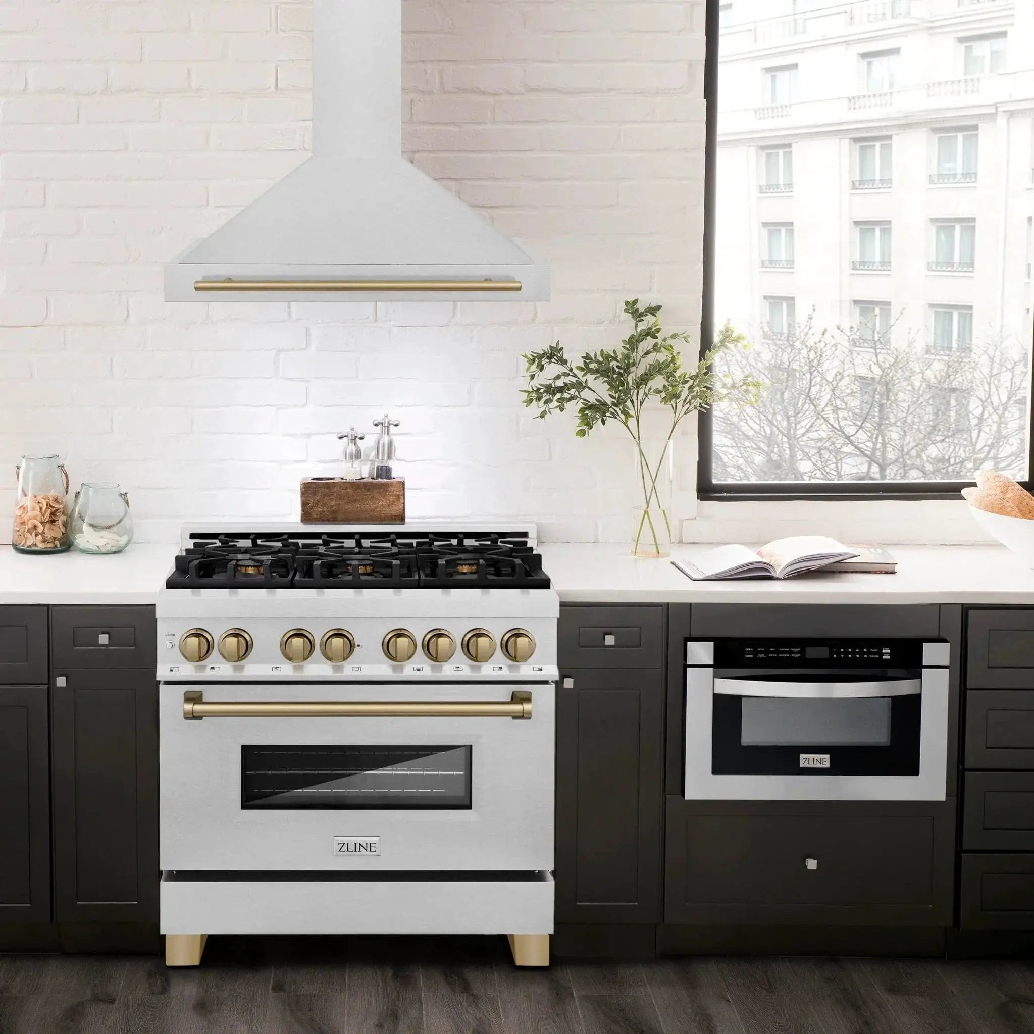 ZLINE 36" Autograph Stainless Wall Range Hood KB4SNZ-36-CB by Farmhouse Kitchen and Bath