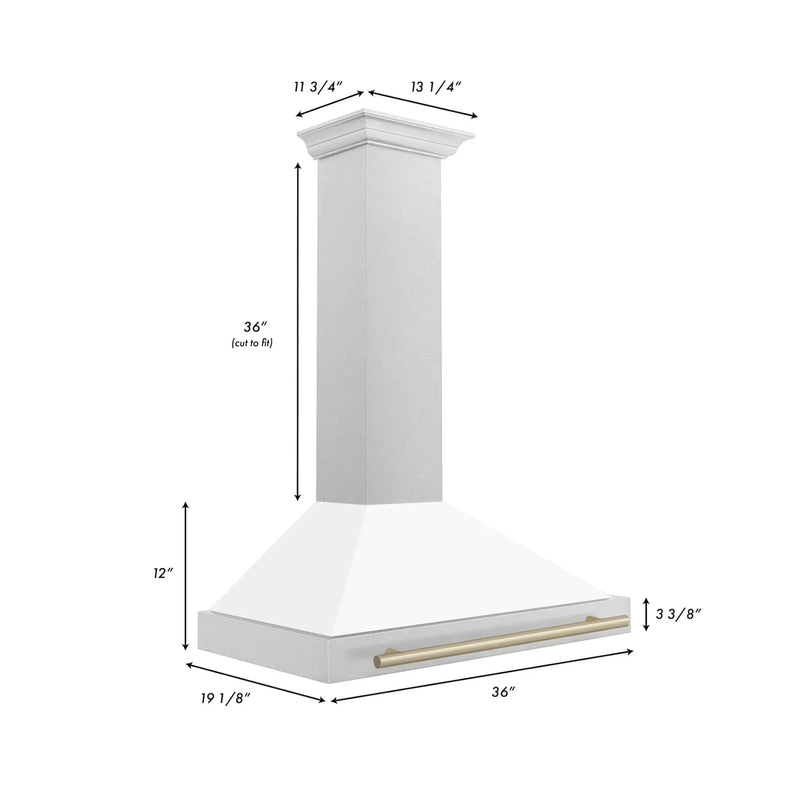 ZLINE 36" Autograph Stainless Wall Range Hood KB4SNZ-WM36-G by Farmhouse Kitchen and Bath