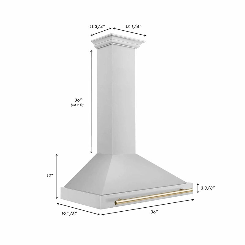 ZLINE 36" Autograph Stainless Wall Range Hood KB4STZ-36-G by Farmhouse Kitchen and Bath