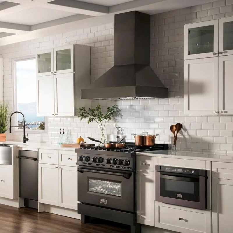 ZLINE 36" Black Stainless Steel Wall Mount Range Hood, BS655N-36 by Farmhouse Kitchen and Bath