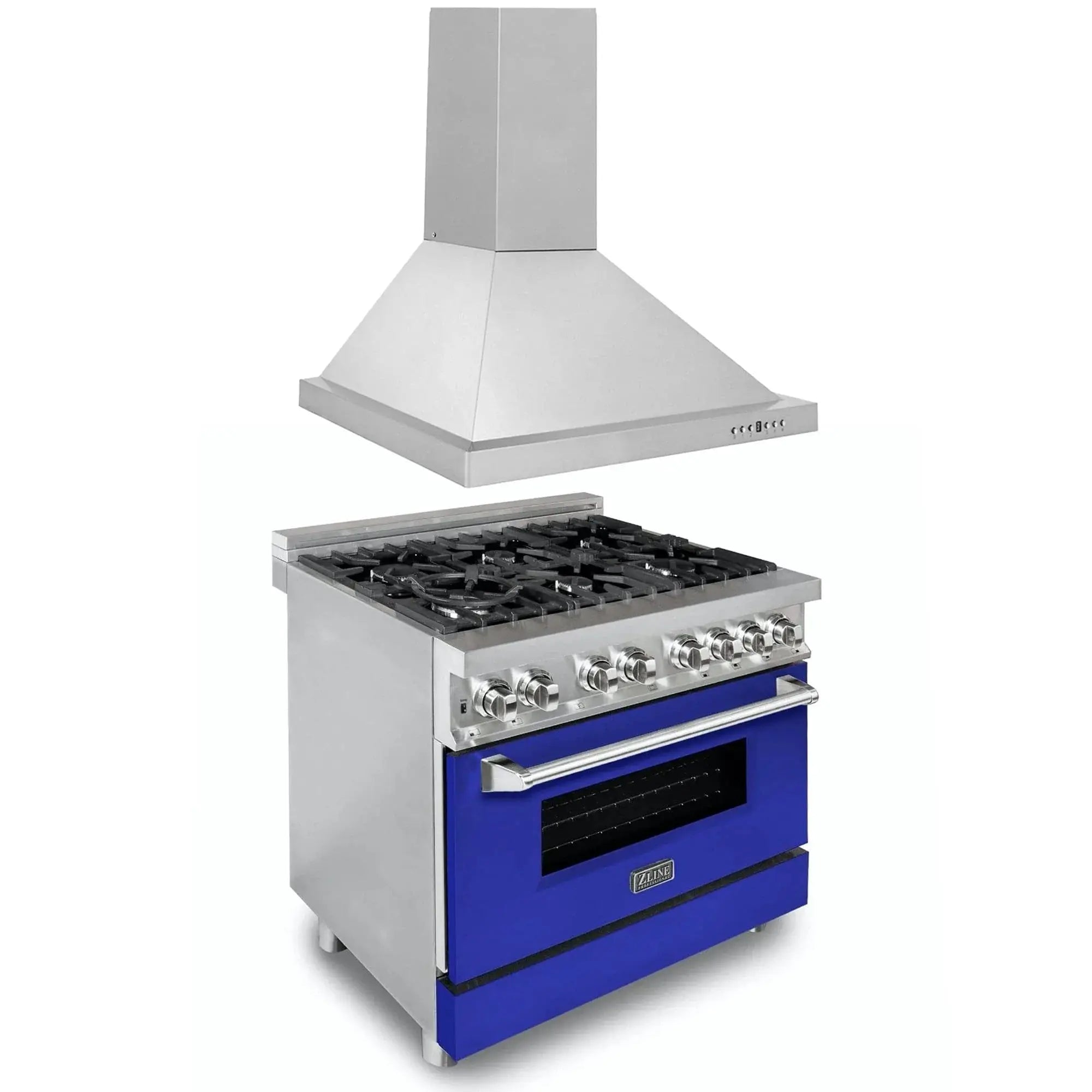 ZLINE 36" Bundle Range RA-BG-36 & Range Hood KB-36, 2KP-RABGRH36 by Farmhouse Kitchen and Bath