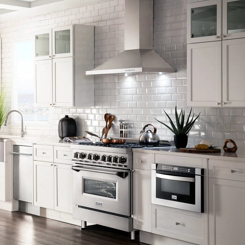 ZLINE 36" Bundle Range RA36 & Wall Range Hood KB-36, 2KP-RARH36 by Farmhouse Kitchen and Bath
