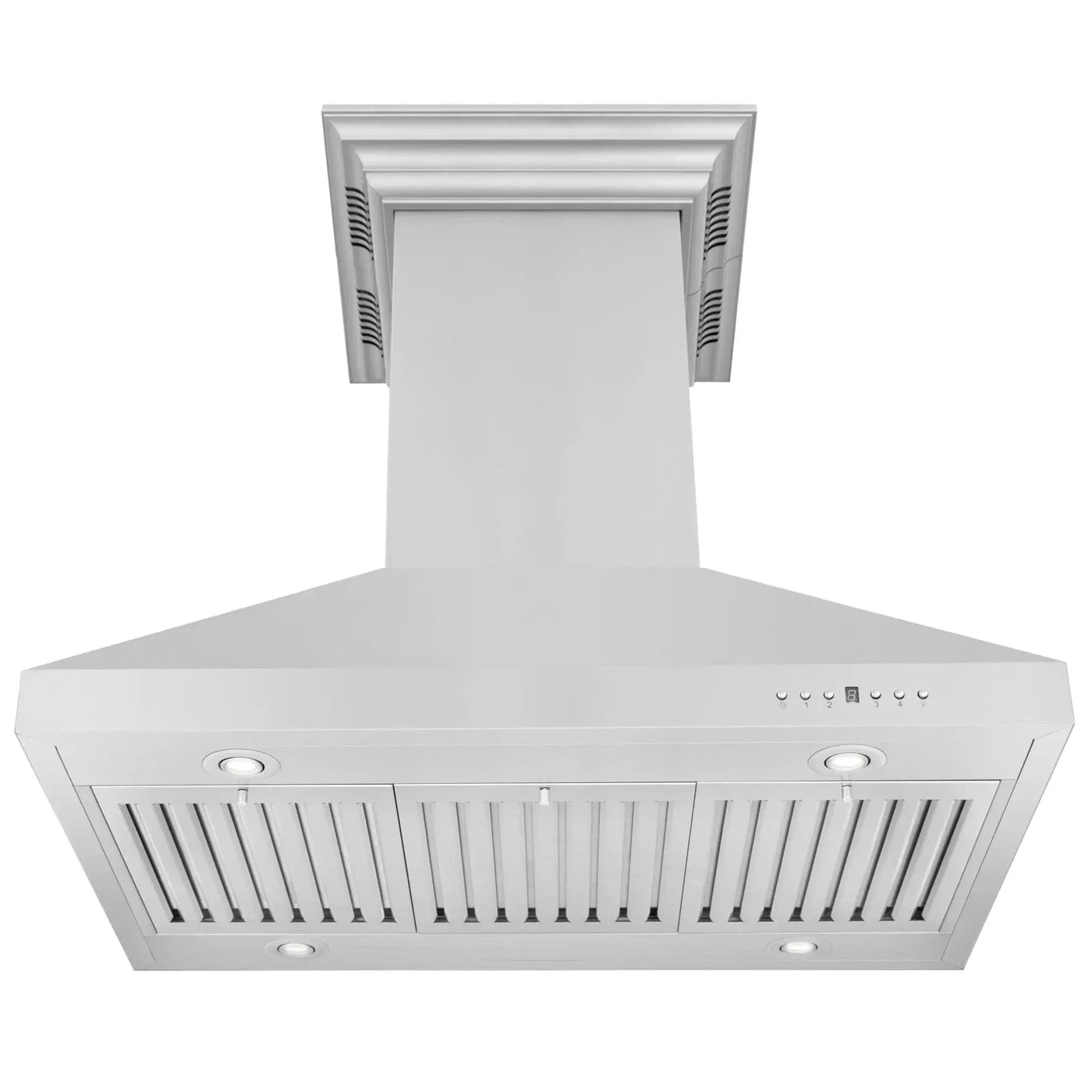 ZLINE CrownSound‚ Ducted Vent Island Mount Range Hood in Stainless Steel, Built-in Bluetooth Speakers, KL3iCRN-BT by Farmhouse Kitchen and Bath