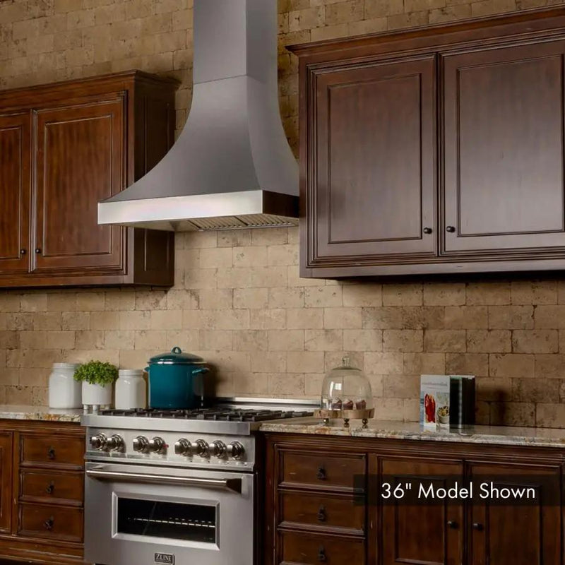 ZLINE 36" Designer DuraSnow® Stainless Steel Wall Range Hood, 8632S-36 by Farmhouse Kitchen and Bath