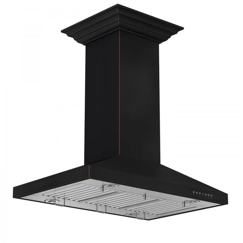 ZLINE 36" Designer Series Oil-Rubbed Bronze Island Range Hood, 8KL3iB-36 by Farmhouse Kitchen and Bath