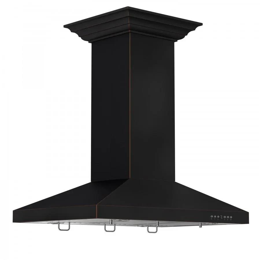 ZLINE 36" Designer Series Oil-Rubbed Bronze Island Range Hood, 8KL3iB-36 by Farmhouse Kitchen and Bath