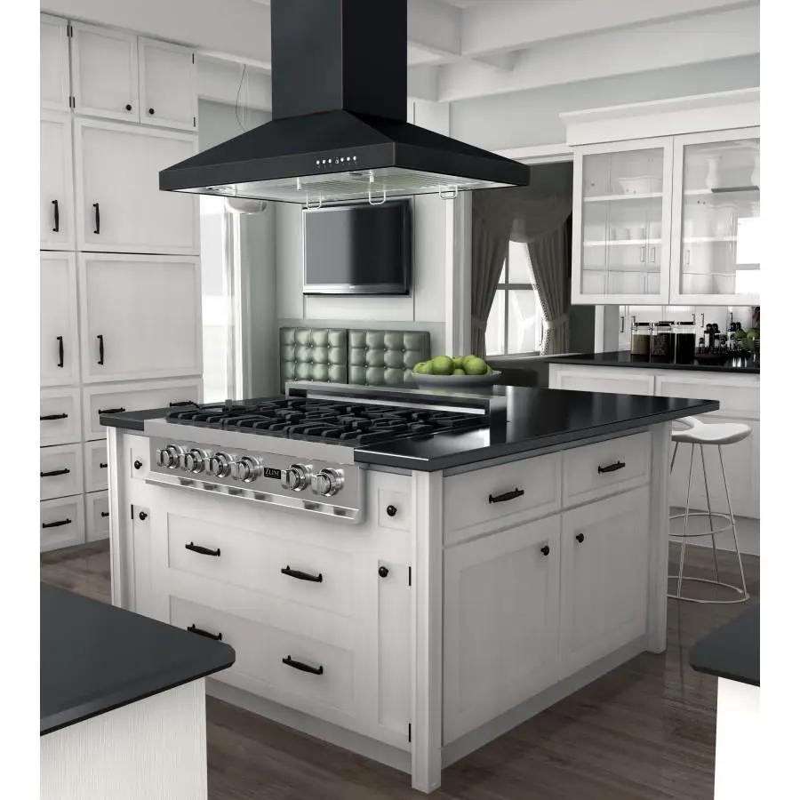 ZLINE 36" Designer Series Oil-Rubbed Bronze Island Range Hood, 8KL3iB-36 by Farmhouse Kitchen and Bath