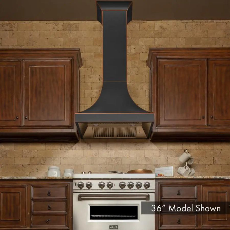 ZLINE 36" Designer Series Oil-Rubbed Bronze Wall Range Hood, 8632B-36 by Farmhouse Kitchen and Bath