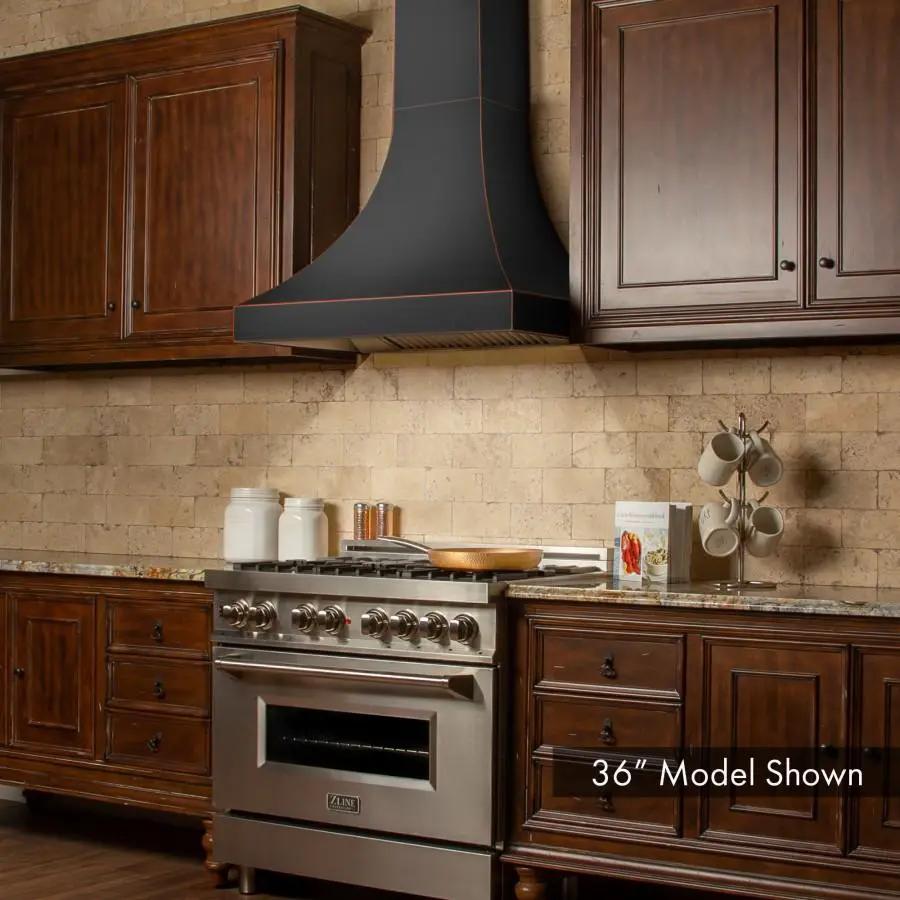 ZLINE 36" Designer Series Oil-Rubbed Bronze Wall Range Hood, 8632B-36 by Farmhouse Kitchen and Bath