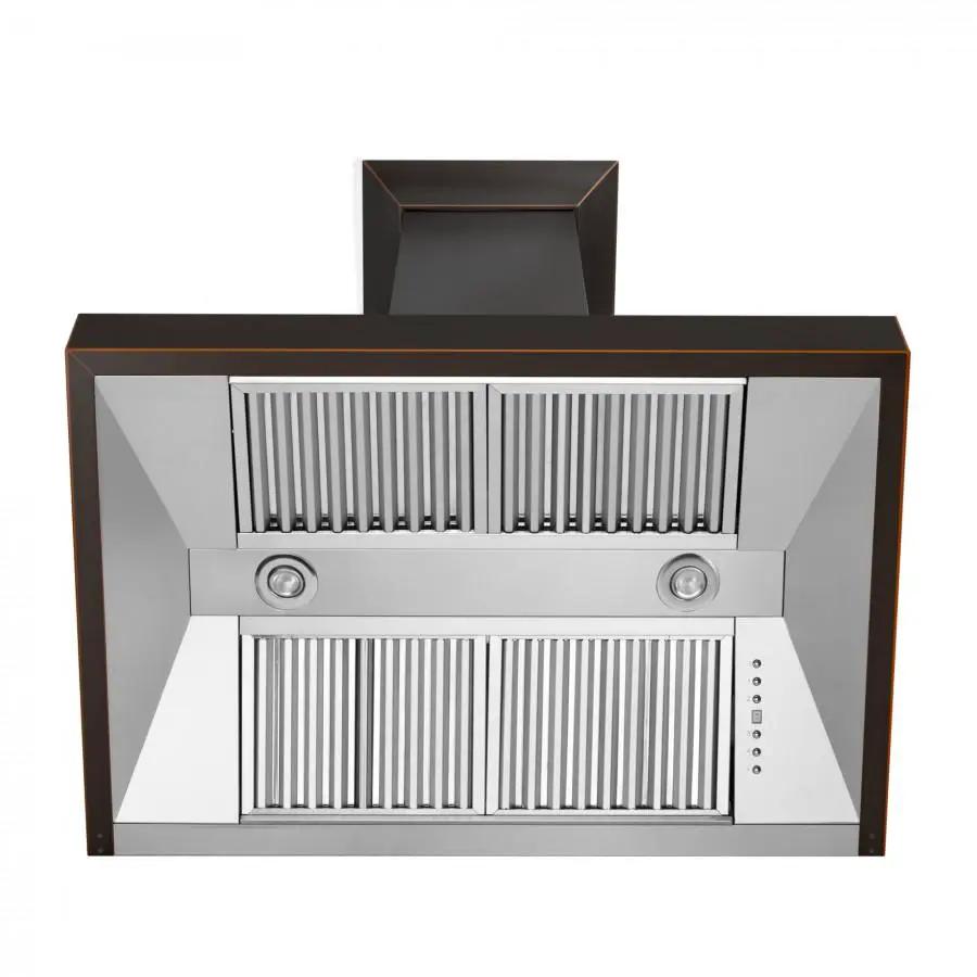 ZLINE 36" Designer Series Oil-Rubbed Bronze Wall Range Hood, 8632B-36 by Farmhouse Kitchen and Bath