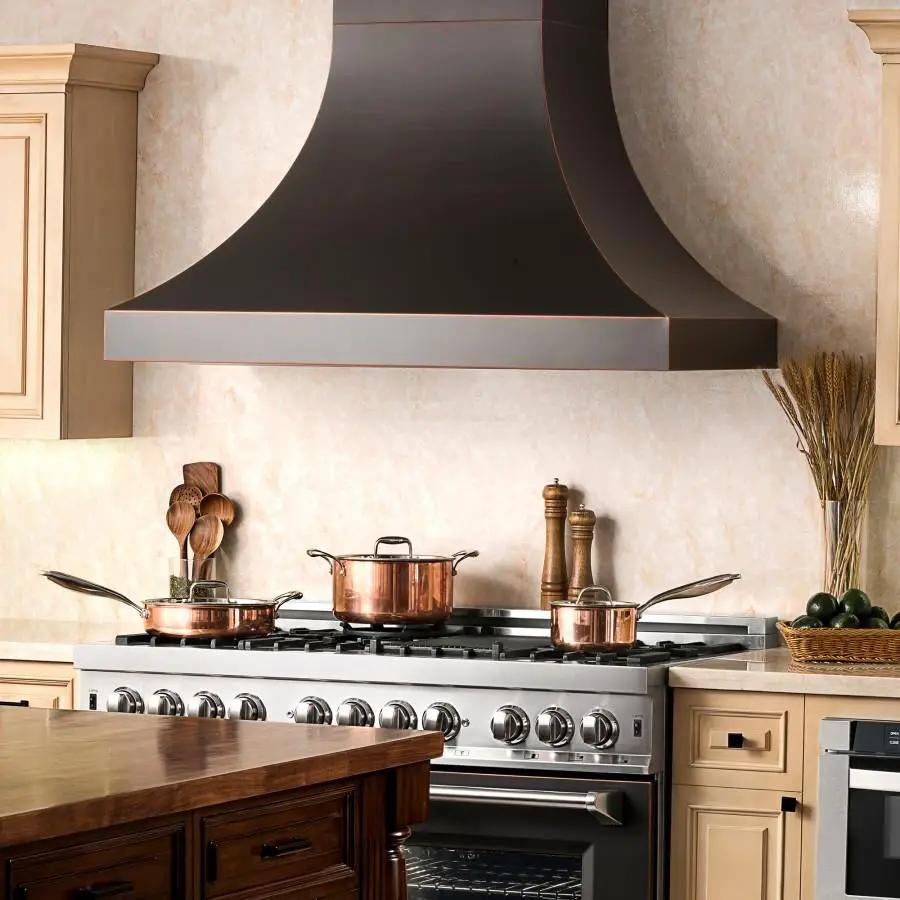 ZLINE 36" Designer Series Oil-Rubbed Bronze Wall Range Hood, 8632B-36 by Farmhouse Kitchen and Bath