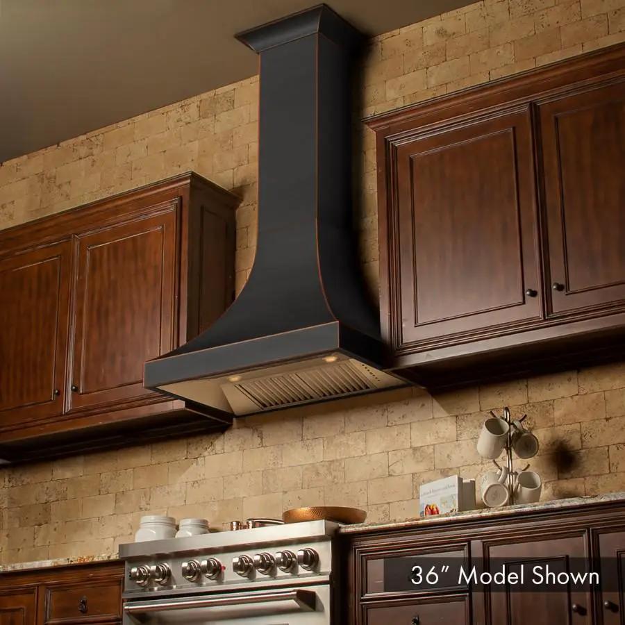 ZLINE 36" Designer Series Oil-Rubbed Bronze Wall Range Hood, 8632B-36 by Farmhouse Kitchen and Bath