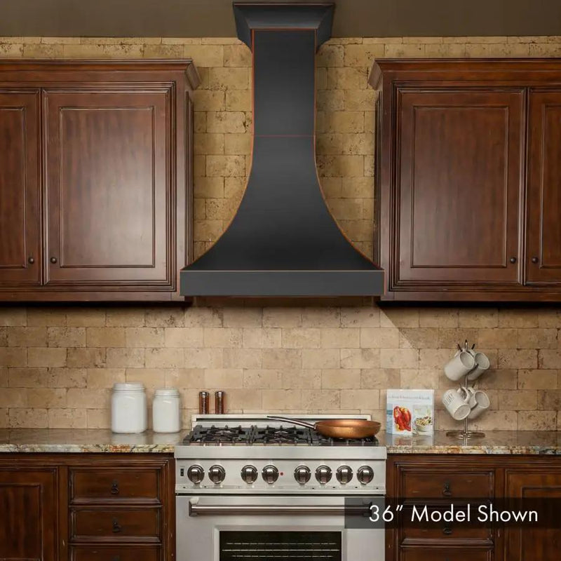 ZLINE 36" Designer Series Oil-Rubbed Bronze Wall Range Hood, 8632B-36 by Farmhouse Kitchen and Bath
