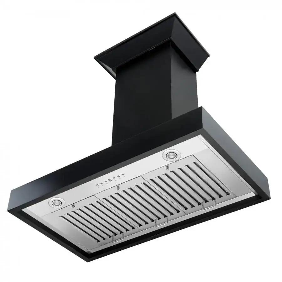 ZLINE 36" Designer Series Wooden Wall Range Hood in Black, KBCC-36 by Farmhouse Kitchen and Bath