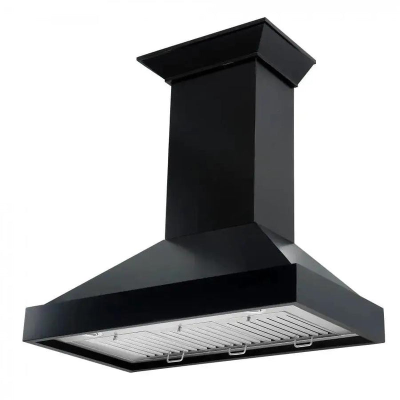 ZLINE 36" Designer Series Wooden Wall Range Hood in Black, KBCC-36 by Farmhouse Kitchen and Bath