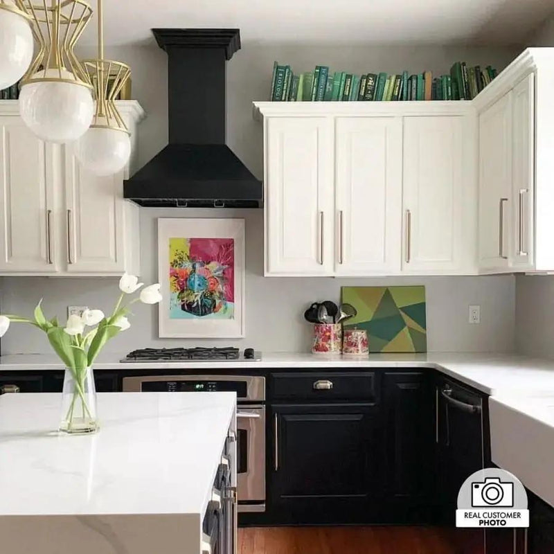 ZLINE 36" Designer Series Wooden Wall Range Hood in Black, KBCC-36 by Farmhouse Kitchen and Bath