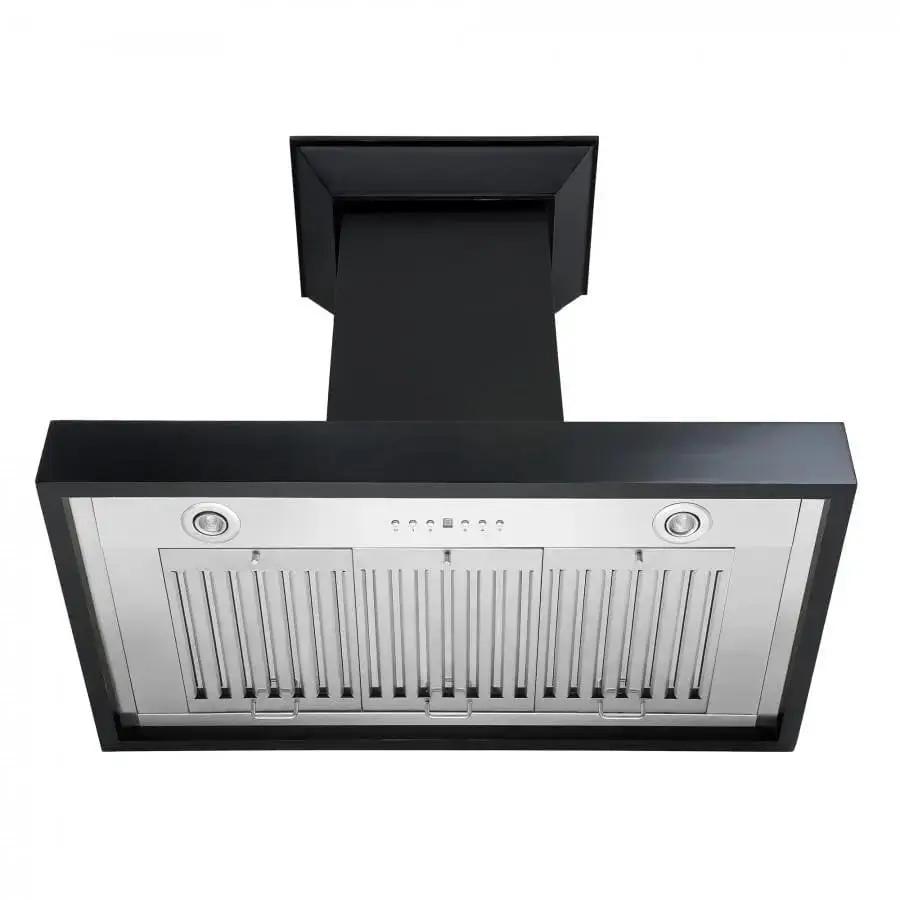 ZLINE 36" Designer Series Wooden Wall Range Hood in Black, KBCC-36 by Farmhouse Kitchen and Bath