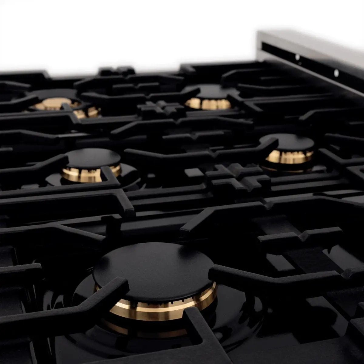 ZLINE 36" Dual Fuel Range, DuraSnow, Stainless, Brass Burners, RAS-SN-BR-36 by Farmhouse Kitchen and Bath