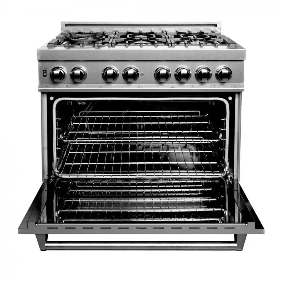 ZLINE 36" Dual Fuel Range, Snow Stainless, Snow Stainless Door, RAS-SN-36 by Farmhouse Kitchen and Bath