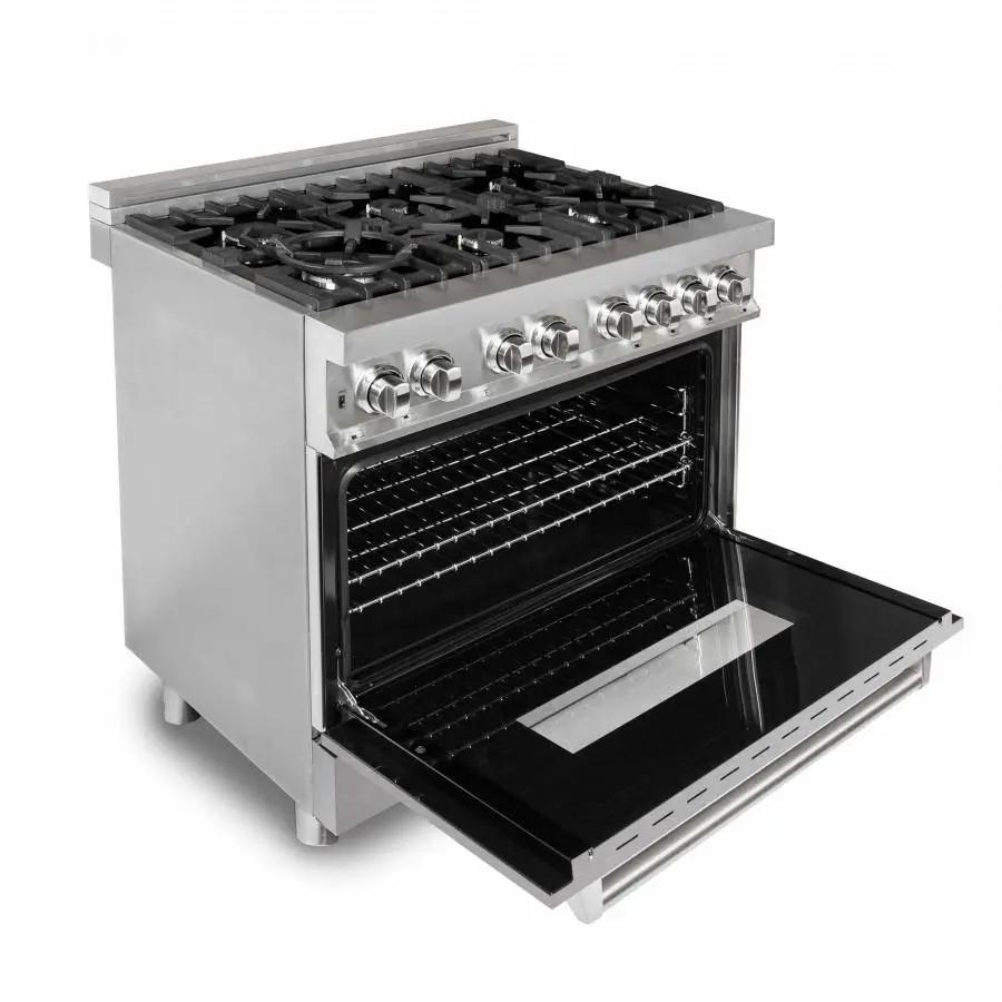 ZLINE 36" Dual Fuel Range with Snow Finish Door, RA-SN-36 by Farmhouse Kitchen and Bath