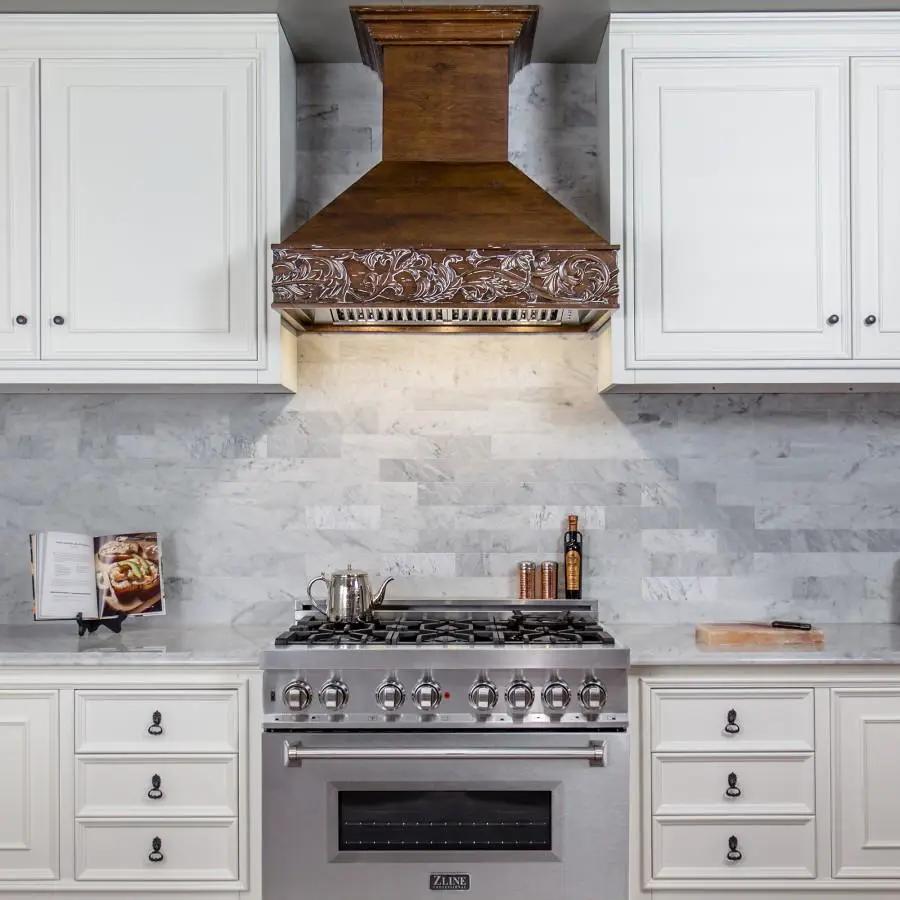 ZLINE 36" Dual Fuel Range with Snow Finish Door, RA-SN-36 by Farmhouse Kitchen and Bath