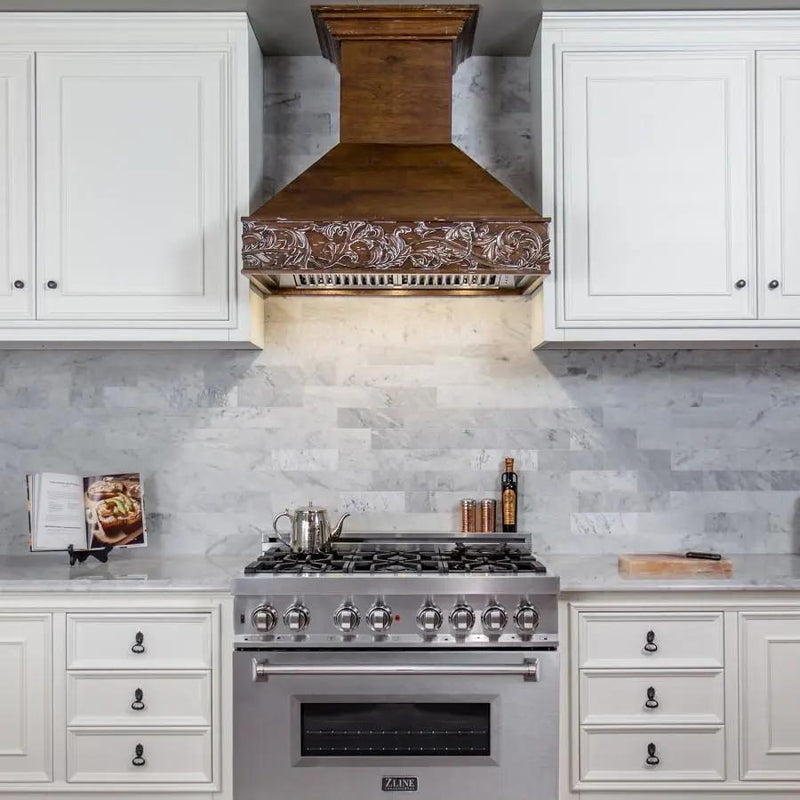 ZLINE 36" Dual Fuel Range with Snow Finish Door, RA-SN-36 by Farmhouse Kitchen and Bath